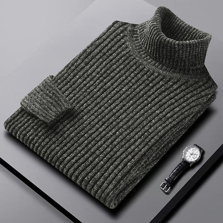 Men’s Sweater | High Neck Ribbed Design