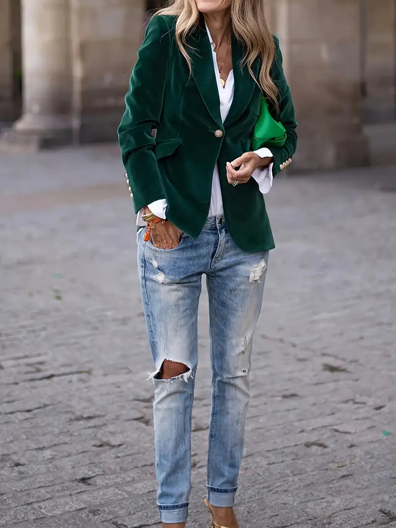 Women's Blazer | Single Button Notched Lapel