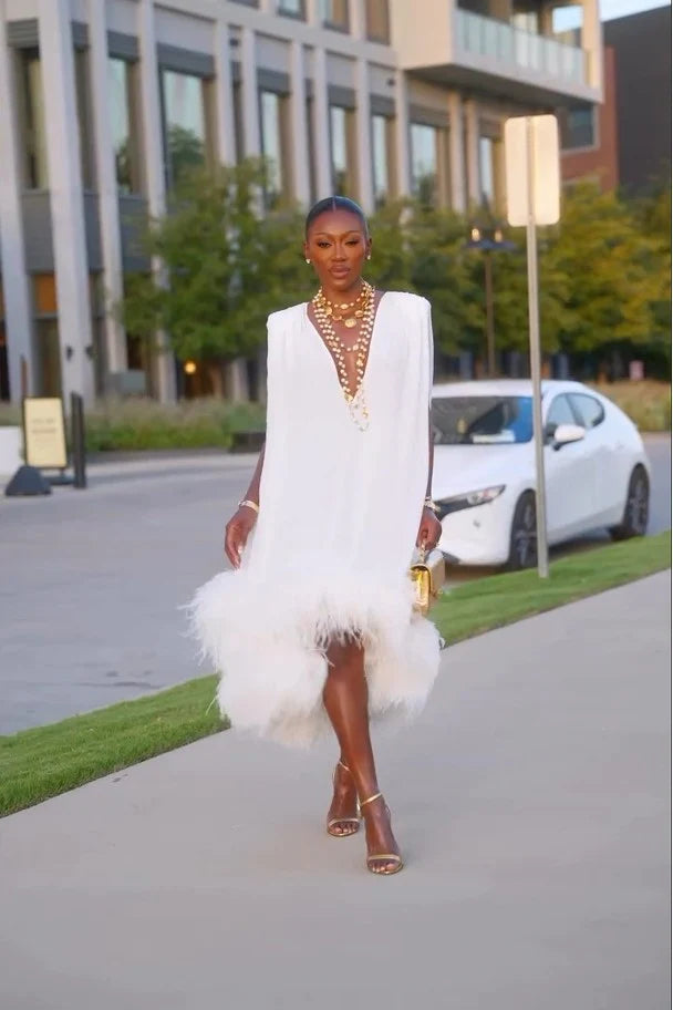 Women’s Dress | V-Neck Textured Hem