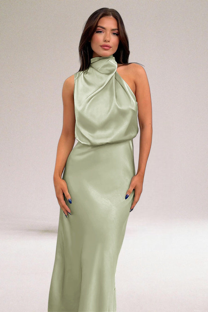 Women's Dress |  High Neckline Maxi Length
