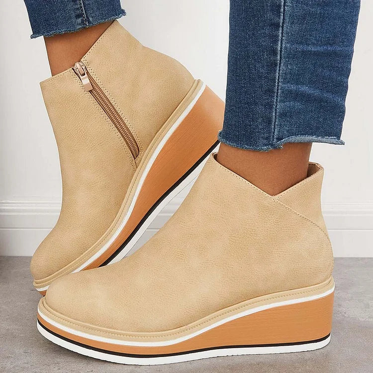Boots for Women | Side Zip Wedge