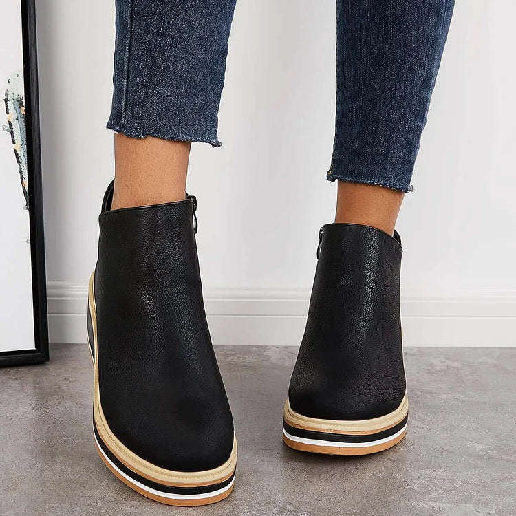 Boots for Women | Side Zip Wedge