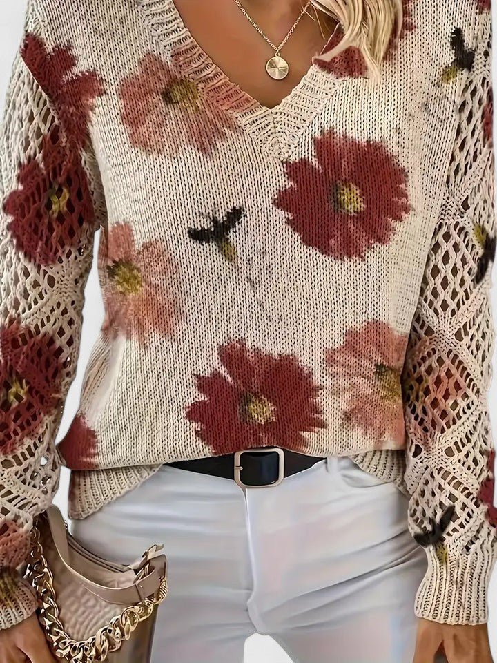Women’s Sweater | Floral Surface Pattern