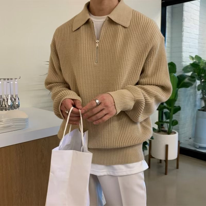 Men’s Sweater | Quarter Zip Textured Knit