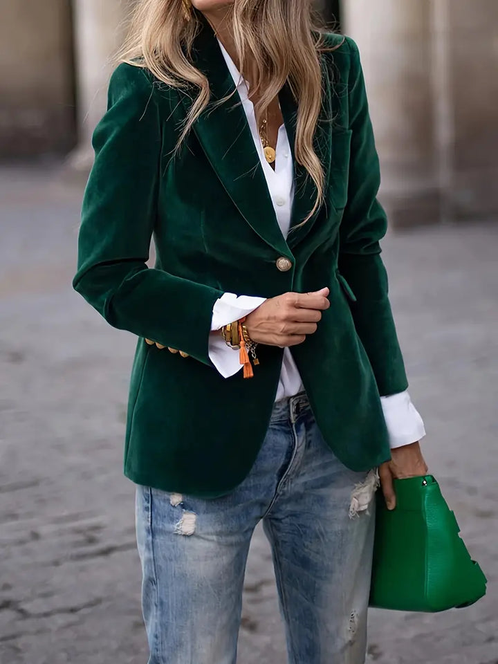 Women's Blazer | Single Button Notched Lapel