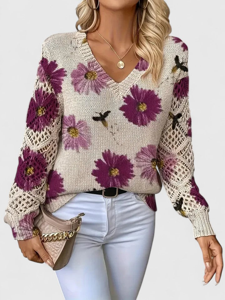 Women’s Sweater | Floral Surface Pattern