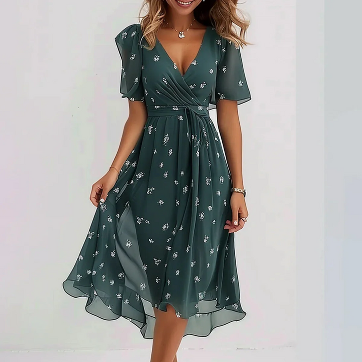Women's Summer Dress | Wrap-Style Midi