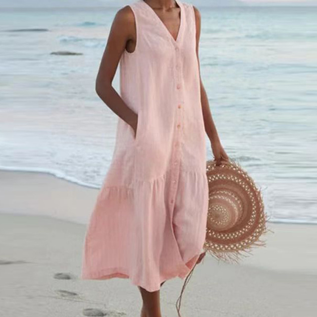 Women's Dress | Full Button Placket Midi