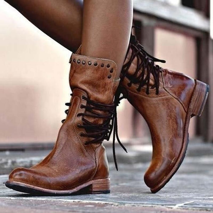 Boots For Women | Front Lace Closed Toe