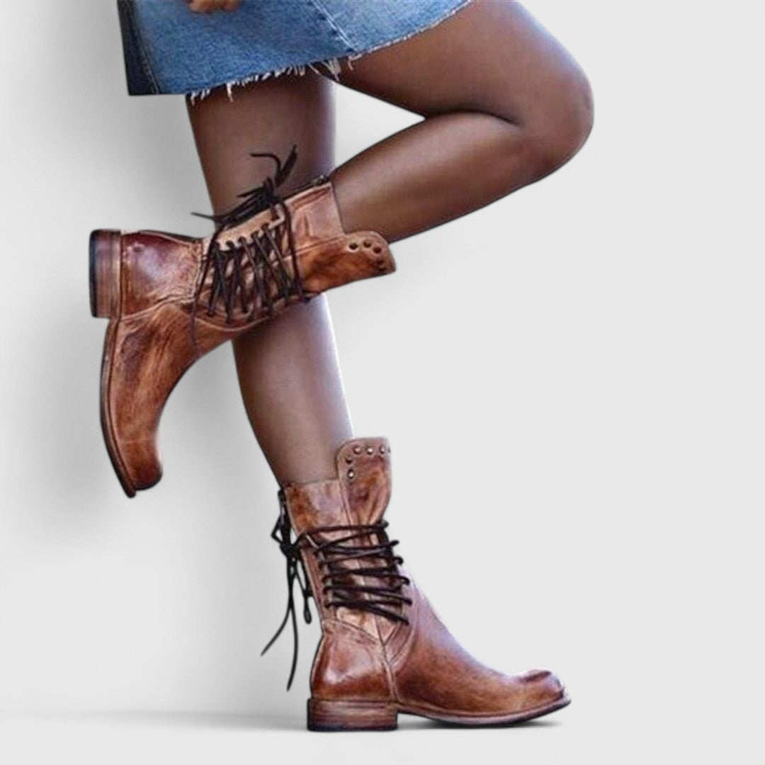 Boots For Women | Lace-Up Stud Detail