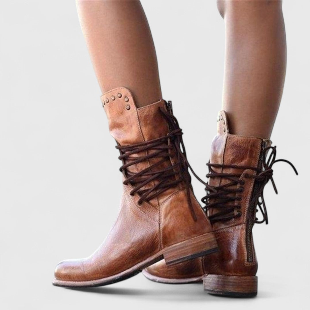 Boots For Women | Lace-Up Stud Detail