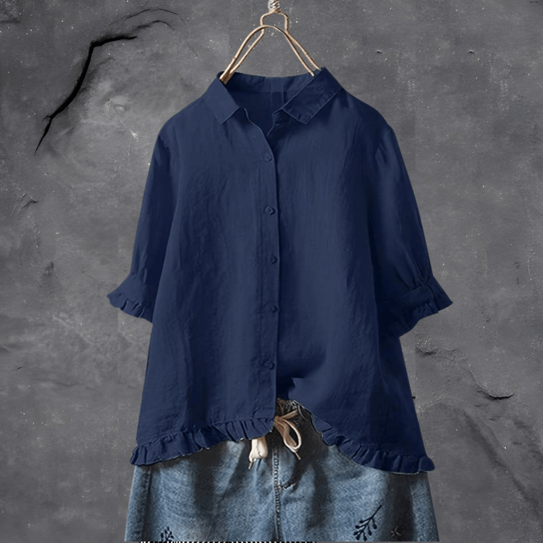 Women’s Blouse | Button-Down Ruffle Hem