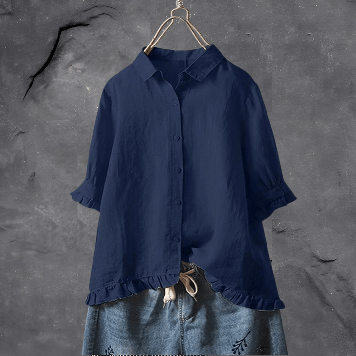 Women’s Blouse | Button-Down Ruffle Hem