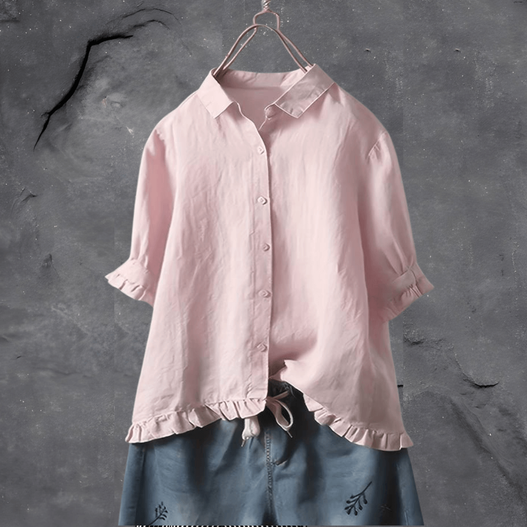 Women’s Blouse | Button-Down Ruffle Hem