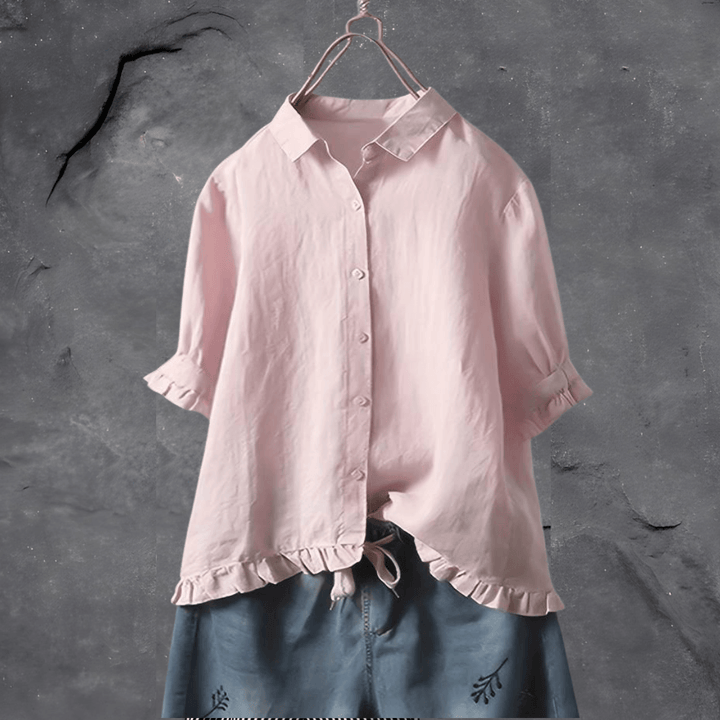 Women’s Blouse | Button-Down Ruffle Hem