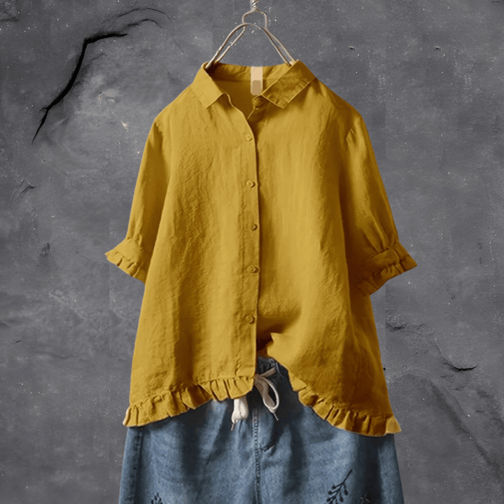 Women’s Blouse | Button-Down Ruffle Hem