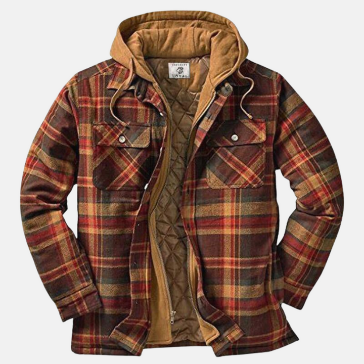 Men's Jacket | Plaid Hooded Shirt