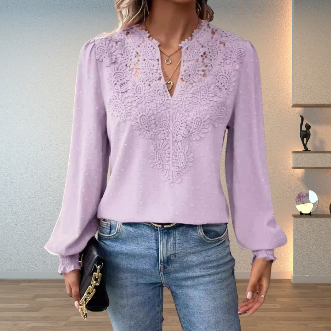 Women's Blouse | Lace Detail Long Sleeve