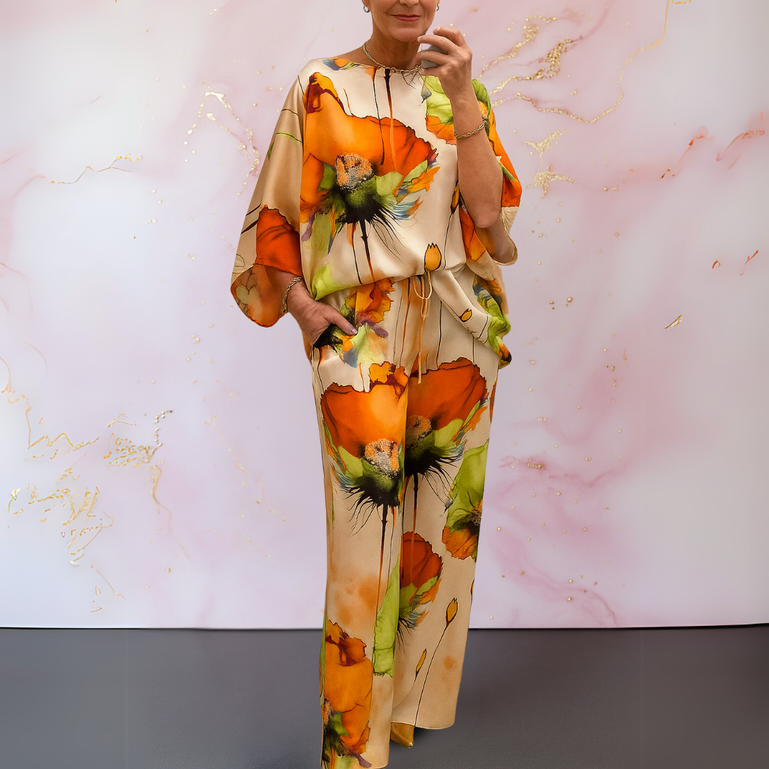 Women's Two-Piece Set  | Abstract Floral Print