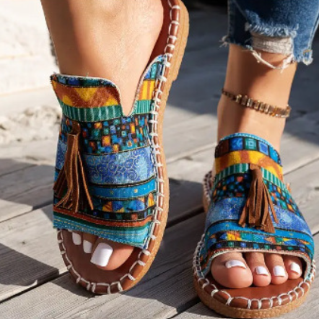 Sandals For Women | Open Toe Patterned Slide