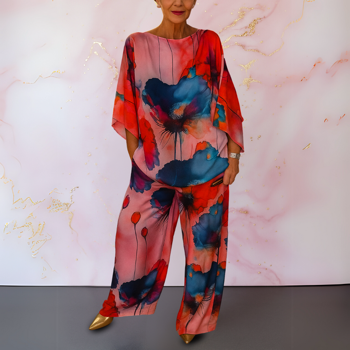 Women's Two-Piece Set  | Abstract Floral Print