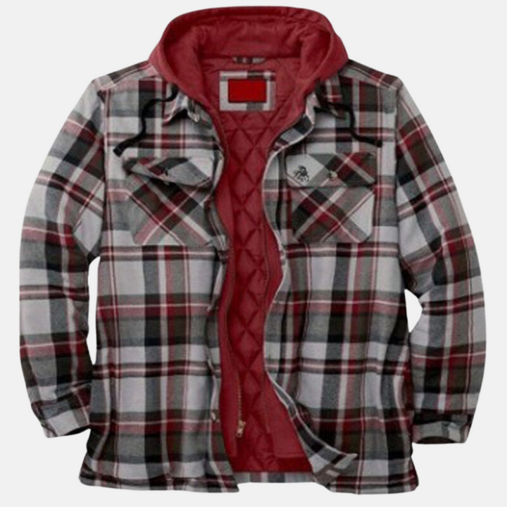 Men's Jacket | Plaid Hooded Shirt