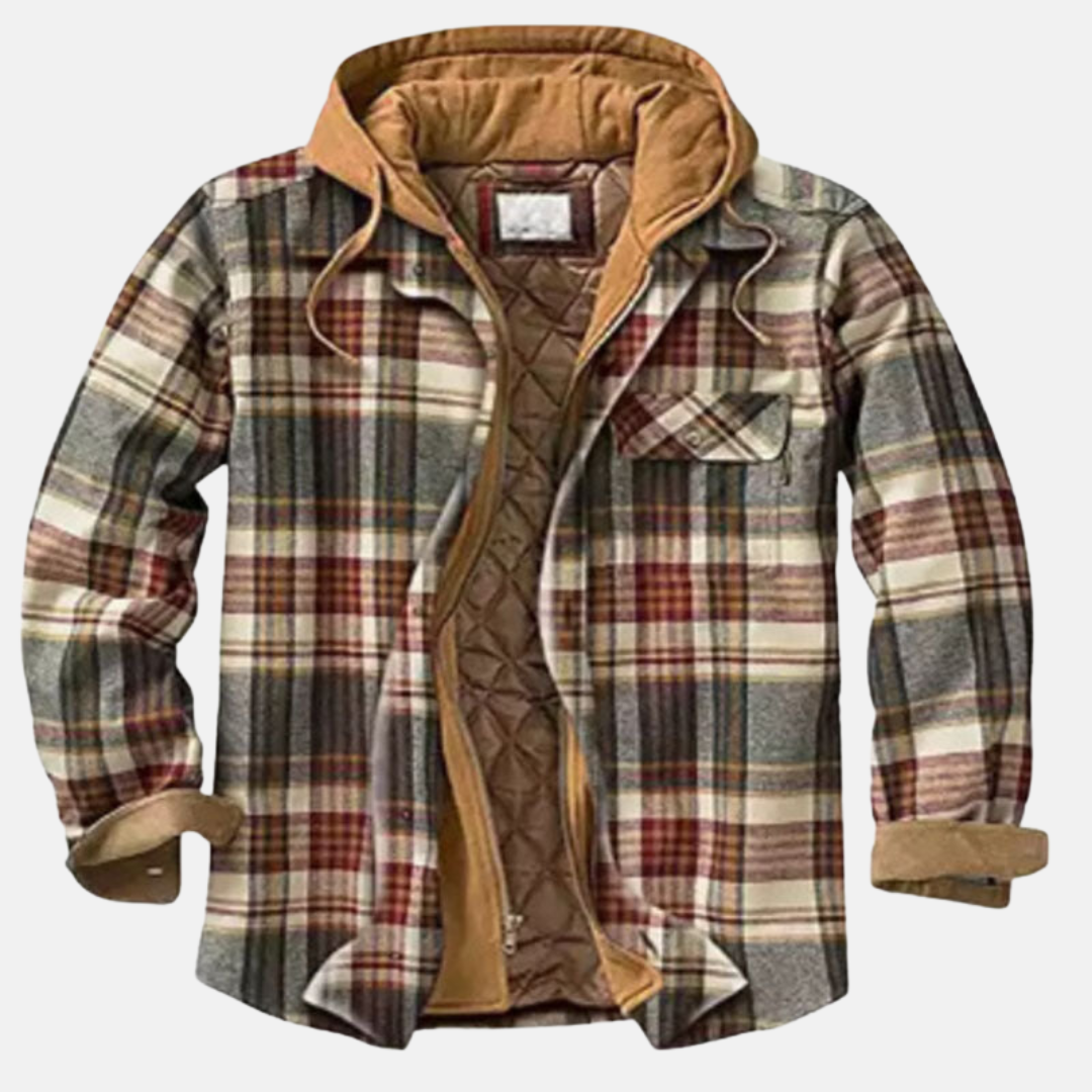 Men's Jacket | Plaid Hooded Shirt