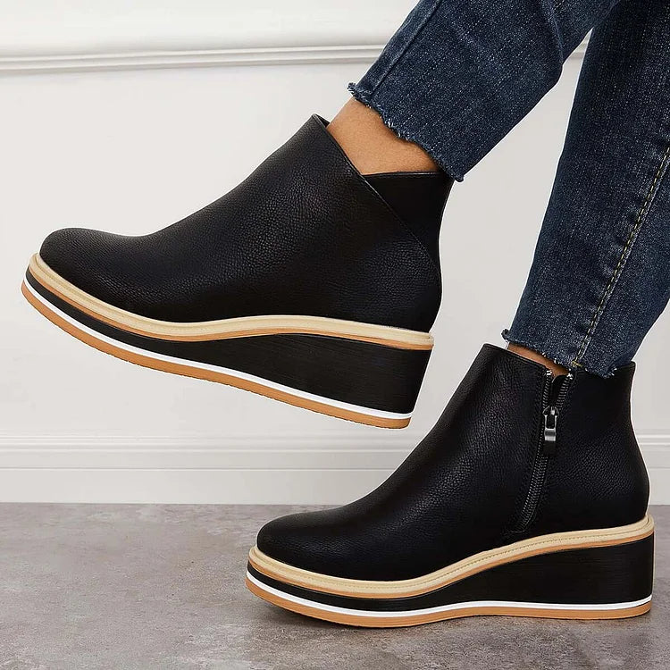 Boots for Women | Side Zip Wedge