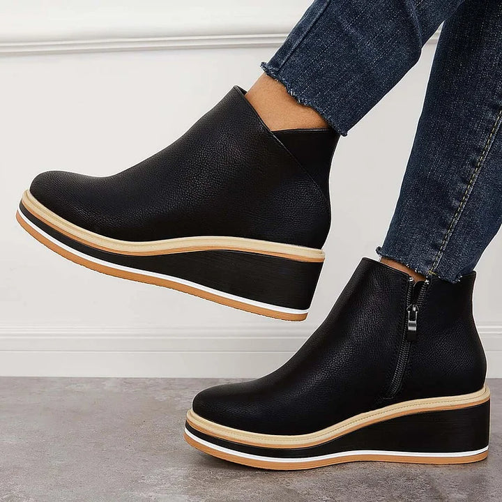 Boots for Women | Side Zip Wedge