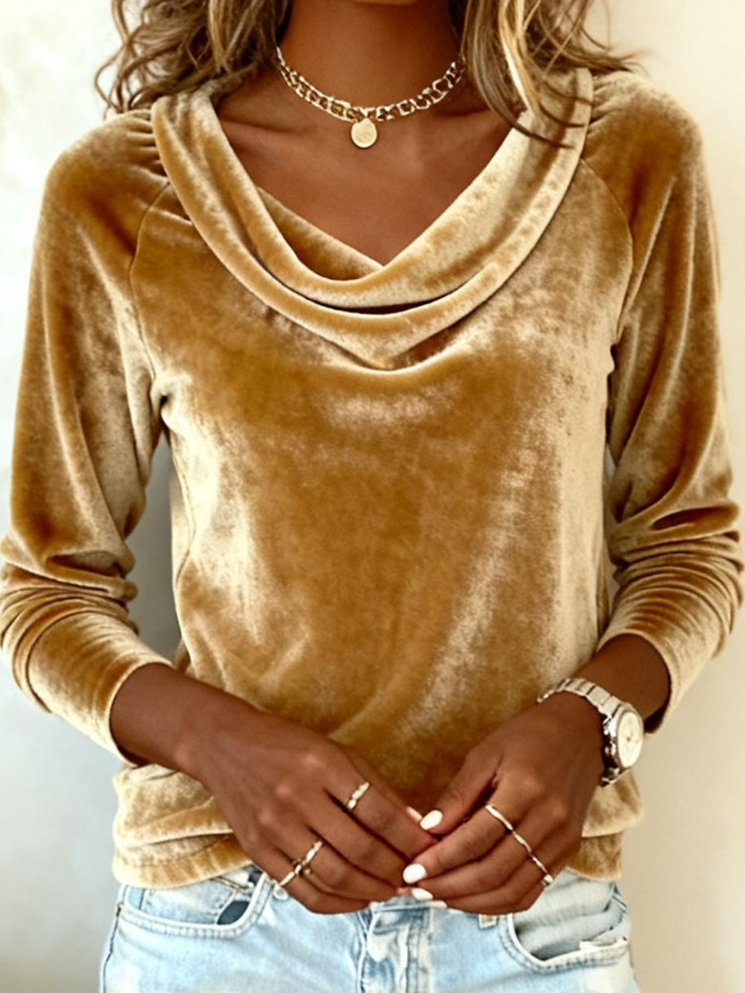 Women’s Blouse | Cowl-Neck Long-Sleeve