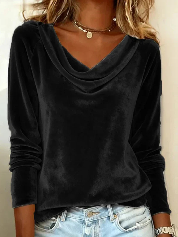 Women’s Blouse | Cowl-Neck Long-Sleeve