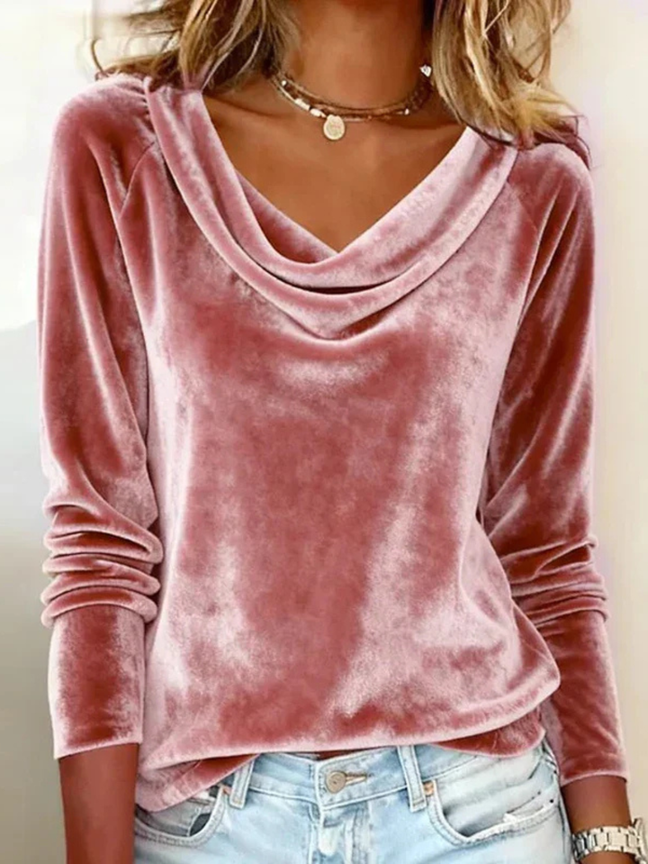 Women’s Blouse | Cowl-Neck Long-Sleeve