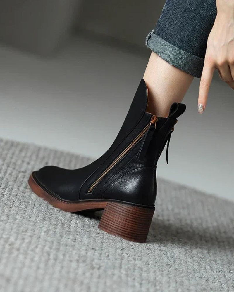 Boots For Women | Side Zipper Ankle-Height Shaft