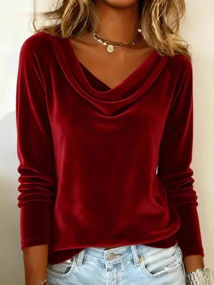 Women’s Blouse | Cowl-Neck Long-Sleeve