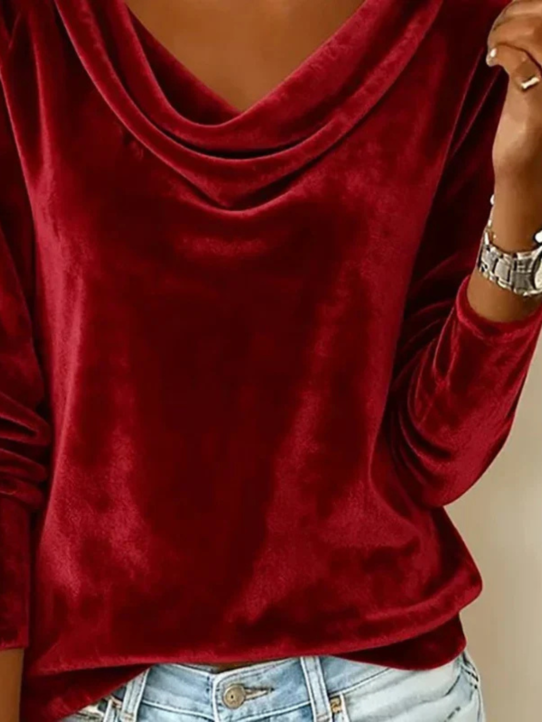 Women’s Blouse | Cowl-Neck Long-Sleeve