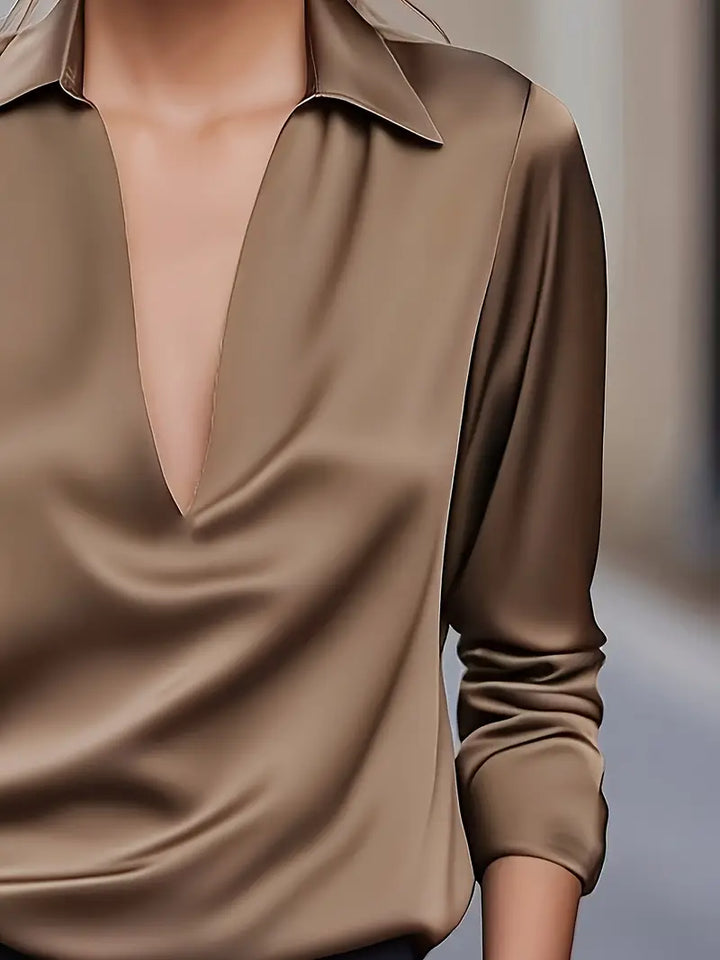 Women’s Blouse | Collared V-Neck