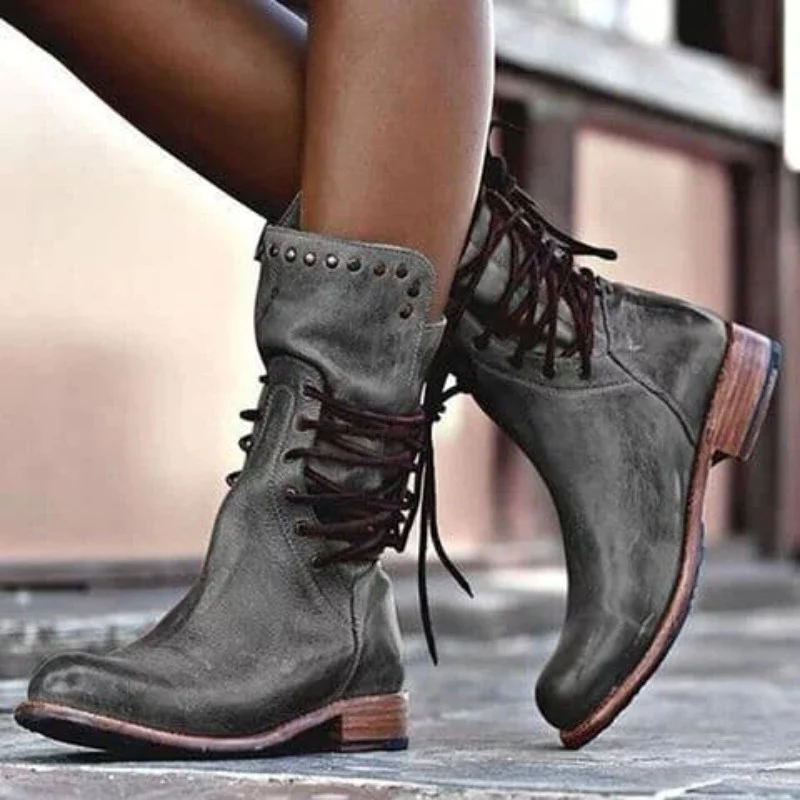 Boots For Women | Front Lace Closed Toe