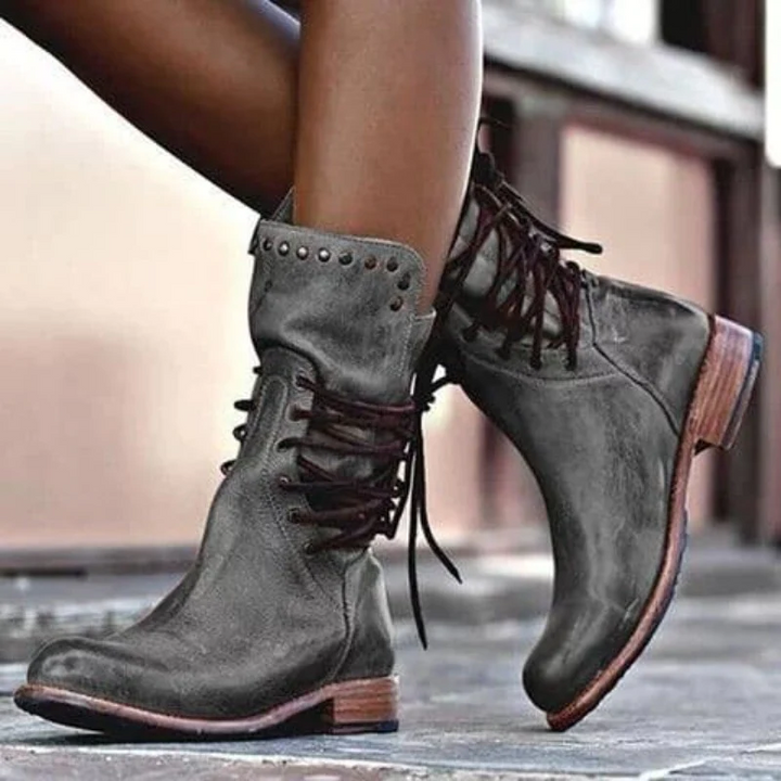 Boots For Women | Front Lace Closed Toe