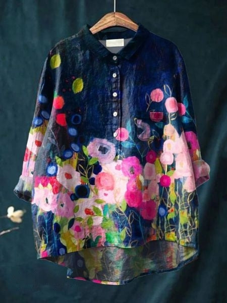 Women’s Blouse | Floral Print Button Front