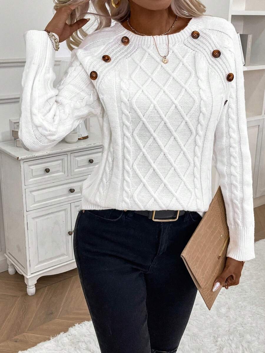 Women's Blouse | Button Details Decorative