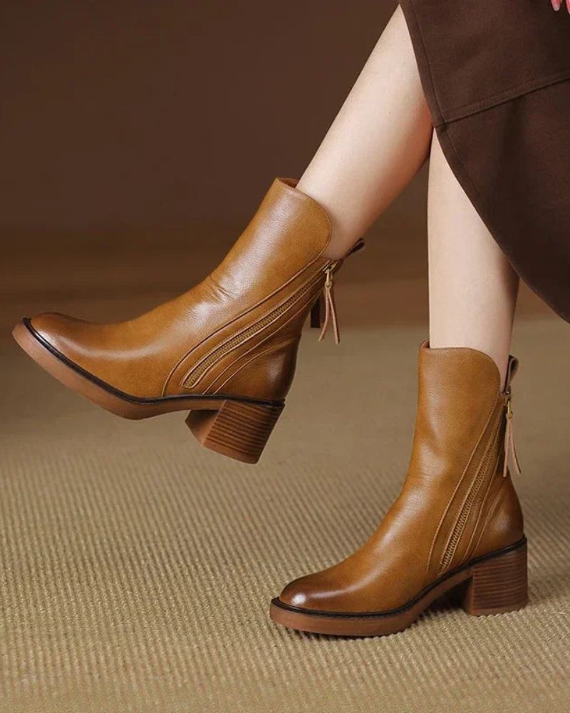 Boots For Women | Side Zipper Ankle-Height Shaft