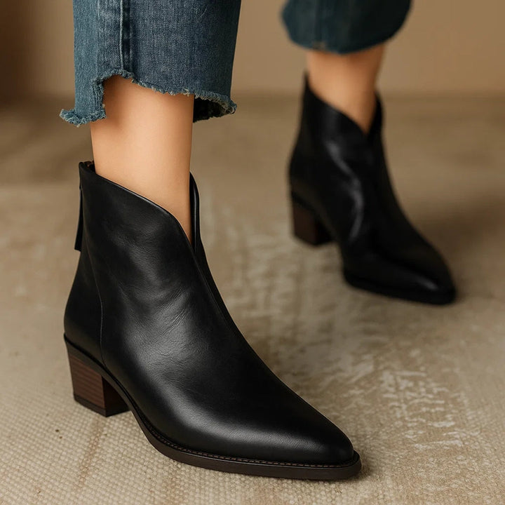 Boots For Women | Pointed Toe Smooth Shaft