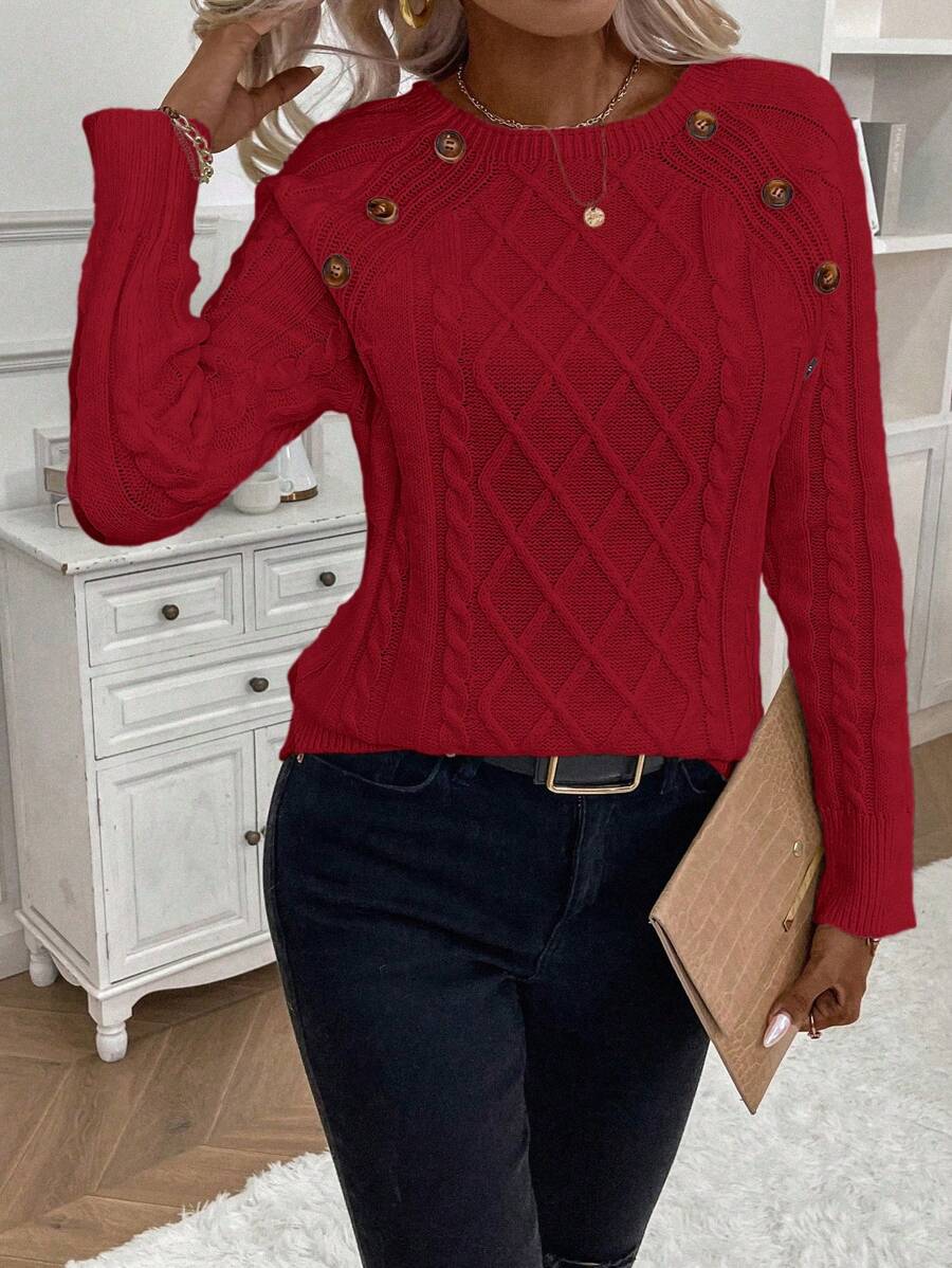 Women's Blouse | Button Details Decorative