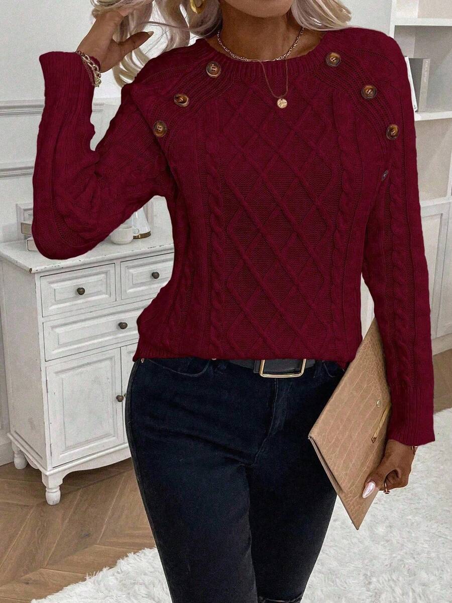 Women's Blouse | Button Details Decorative