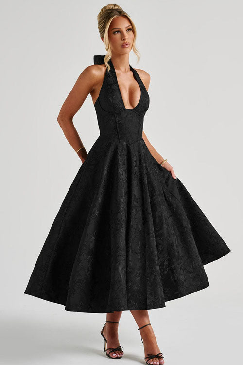 Women’s Dress | Halterneck V-Shaped Front Maxi