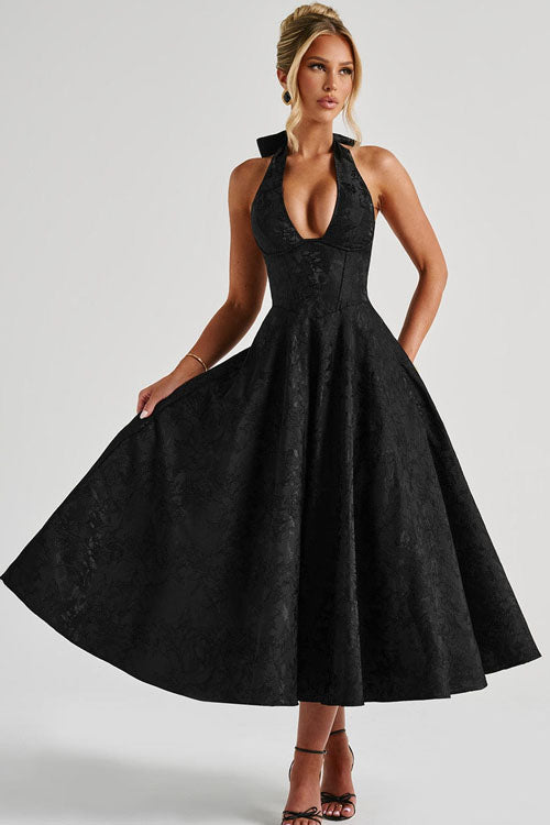 Women’s Dress | Halterneck V-Shaped Front Maxi