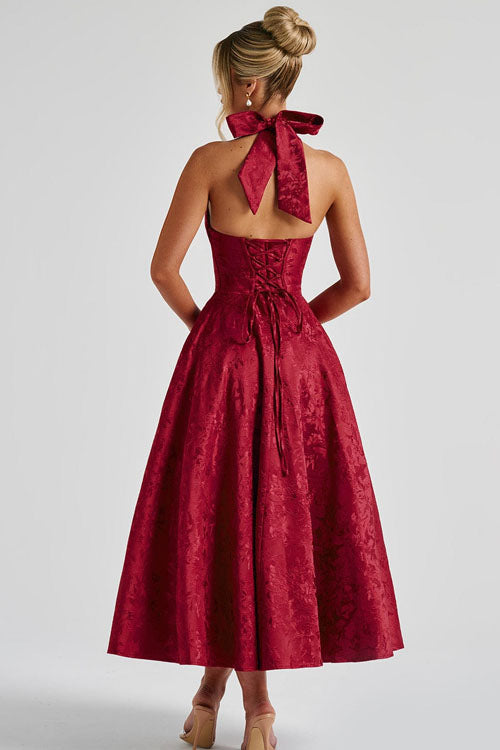 Women’s Dress | Halterneck V-Shaped Front Maxi