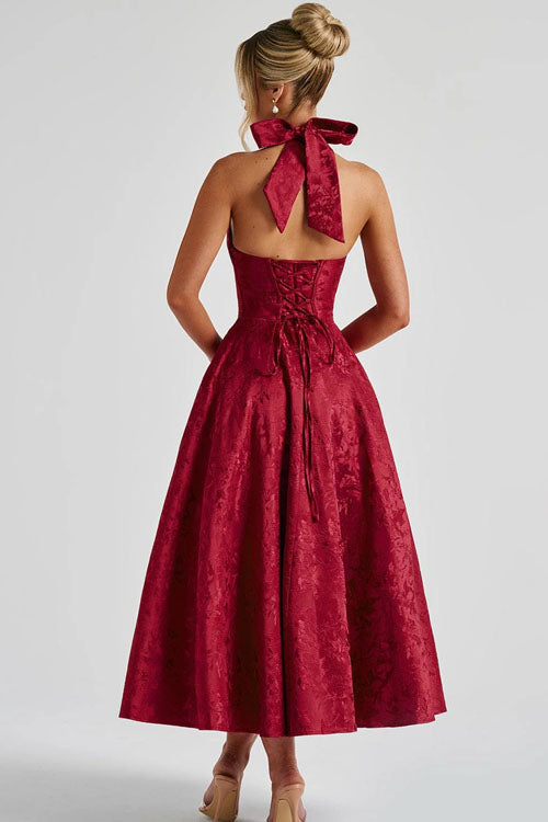 Women’s Dress | Halterneck V-Shaped Front Maxi