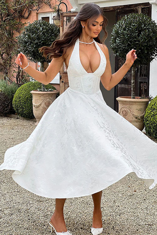 Women’s Dress | Halterneck V-Shaped Front Maxi