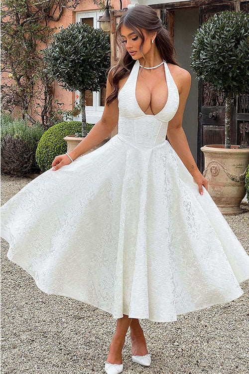 Women’s Dress | Halterneck V-Shaped Front Maxi